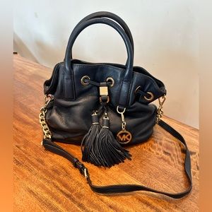 MICHAEL MICHAEL KORS Camden Medium Leather Drawstring Satchel $358 Blue